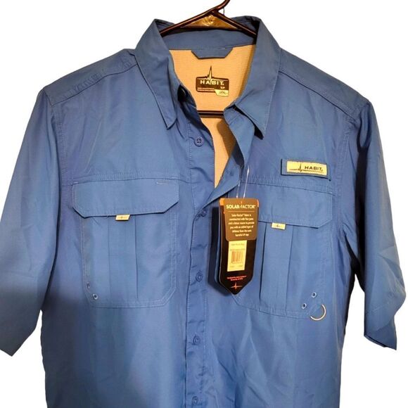 Habit Fourche Mountain Marlin Blue River Fishing Shirt, S New w/tags - Picture 5 of 10